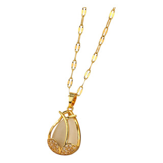 Collar Dije Tulipán, Piedra Elegante Con Morral Collar Dije Tulipán, Piedra Elegante Con Morral