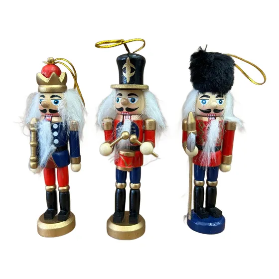 Decoração Natal Quebra Nozes 13cm De Altura - 3 Soldados