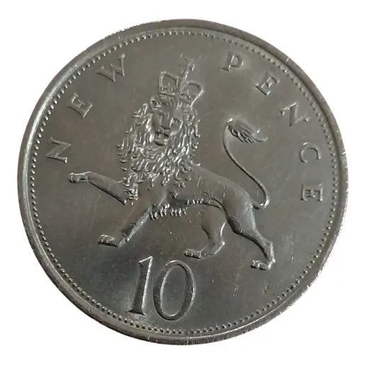 Moeda Reino Unido 10 New Pence 1968 Isabel 2vlinda 137-247