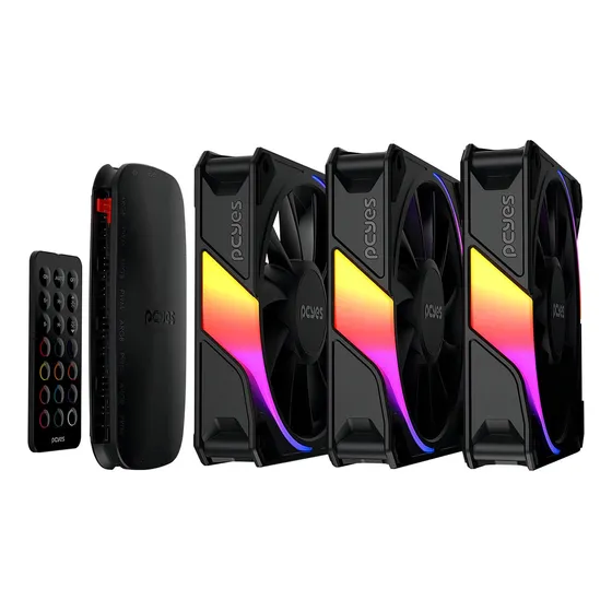 Kit 3 Cooler + Controladora Argb 120mm Pcyes Sangue Frio 3 L LED RGB
