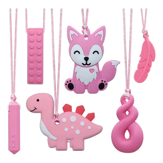 Collares Masticables Leeyean 6 Piezas Silicona Sensorial
