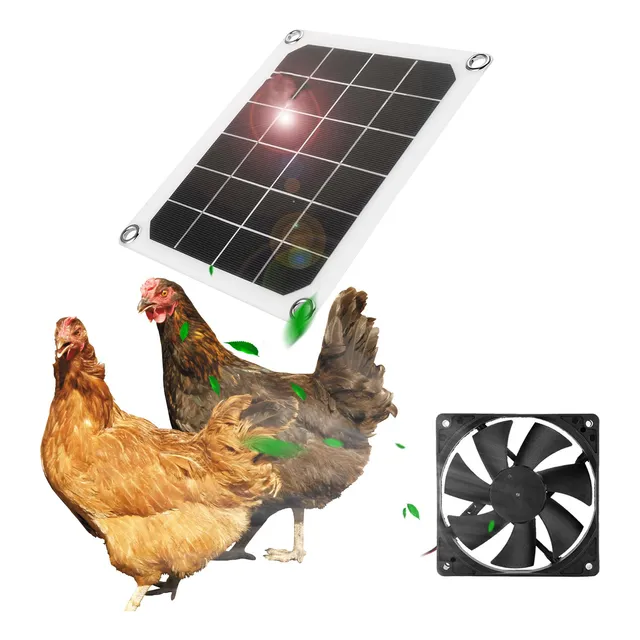 Bzdzmqm Kit Ventilador Escape Solar Para Gallinero Casa 10 W