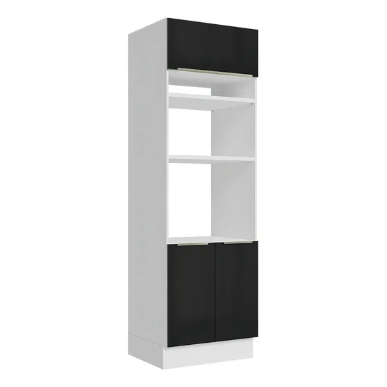 Alacena De Cocina Para Horno Madesa Lux 70cm Color Blanco/Negro