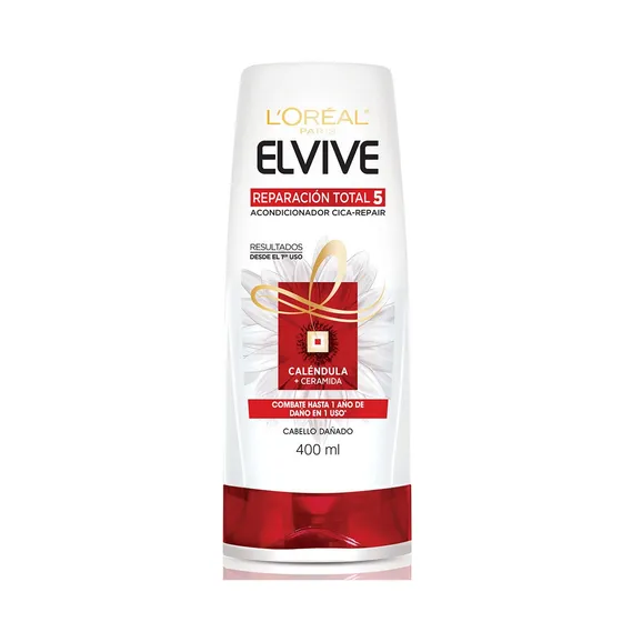 Acondicionador L'Oréal Paris Elvive Reparación Total 5 Caléndula + Ceramida en botella de 400mL por 1 unidad