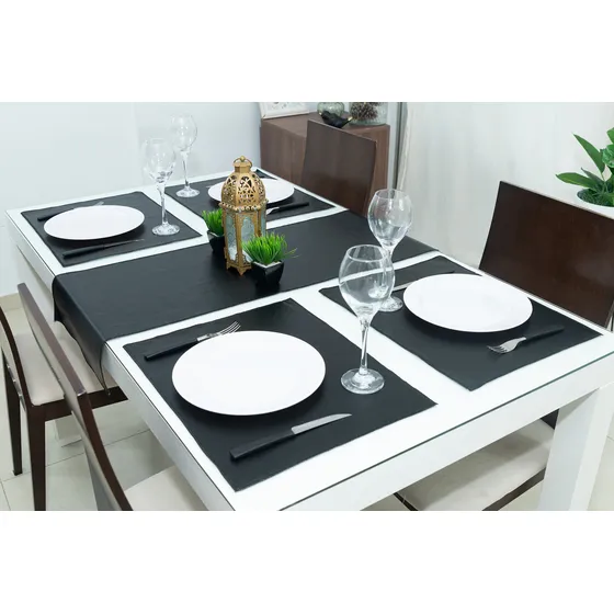 Set X 4 Individuales Ecocuero + Camino Mesa