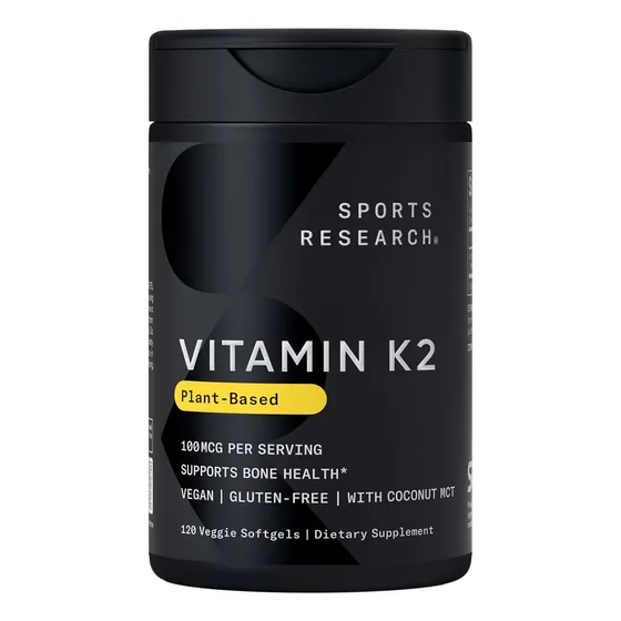 Vitamina K2 De Sports Research® En Forma De Mk-7 De 100 Mcg 
