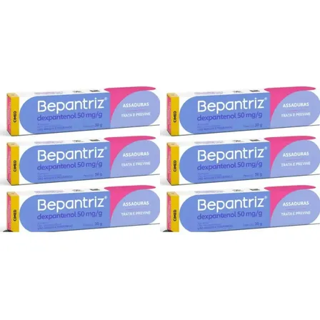 Kit 6 Tubo Bepantriz Cimed Creme Derma Corporal Pele Bebê