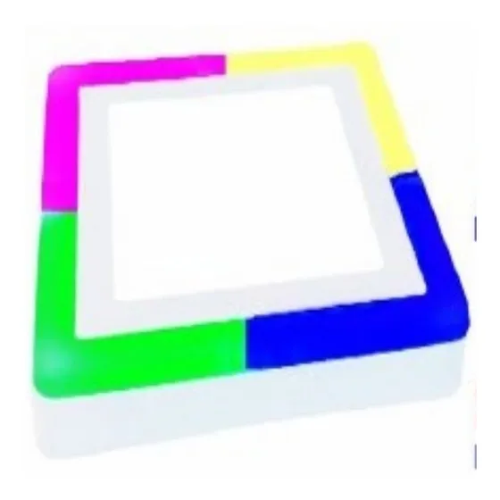 Lampara Led Multicolor Cuadrada Superficial 14.7cm X2 12w+4w