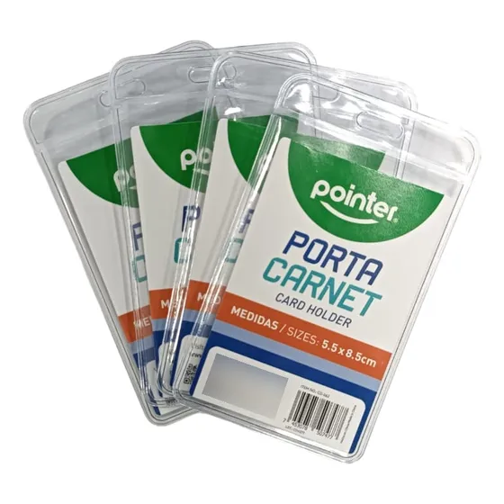 Porta Carnet Vertical Transparente Pointer 20 Unid