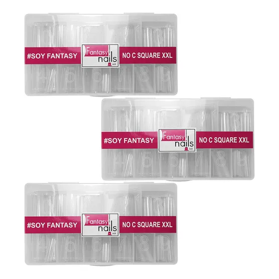 Tips Square Punta Curva C Xxl 1500 Pz, Uñas , Fantasy Nails Color Punta No C