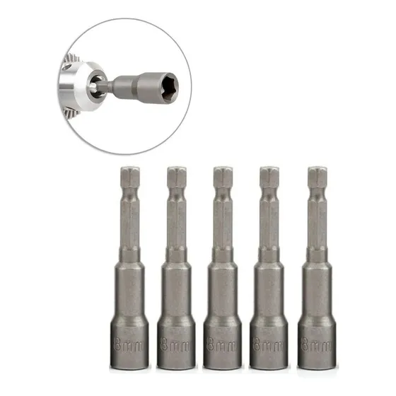 5 Dados Hexagonales Magnéticos De 11mm Para Taladro