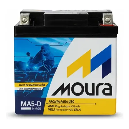 Bateria De Moto Moura 12v 5ah MA5D 12v5ah Moura Moto Titan Fan Biz Bros Fazer Xr