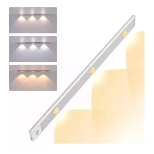 Barra Led Con Sensor De Movimiento Recargable 3 Tonos 40cm