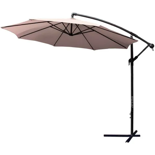 Parasol Sombrilla 3 M Soporte Pedestal Playa Patio Jardin Color Beige