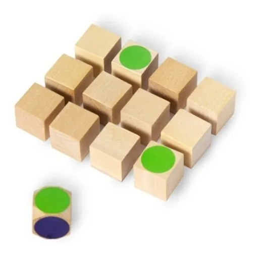 Cubo Con Dado Juego Memoria Madera 12 Piezas