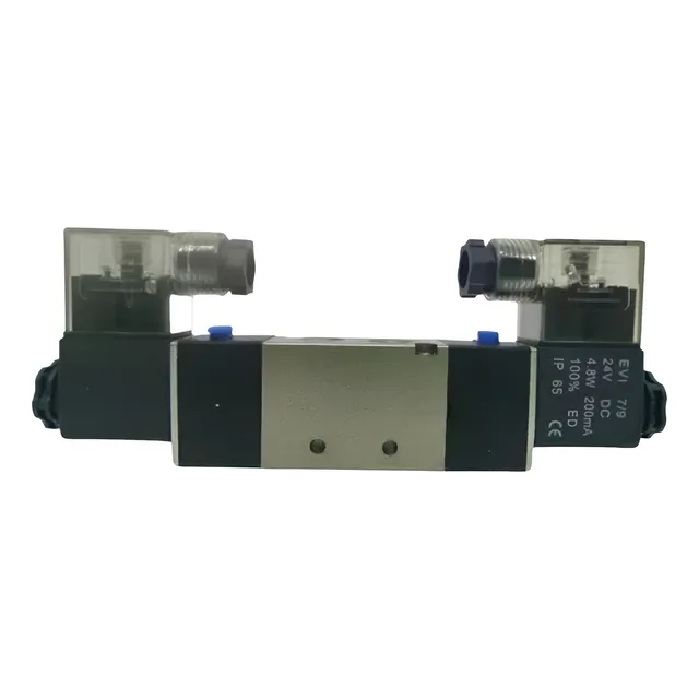 Válvula Pneumática Duplo Solenoide 5/2 Vias Rosca 1/4 Bsp