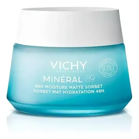 Gel Hidratante Facial Efeito Matte Antioleosidade Para Pele Oleosa E Mista Com Ácido Hialurônico E Salicílico Hidratação 48h, Minéral 89 Sorbet Vichy, 50ml Todo Tipo De Pele Dia/noite