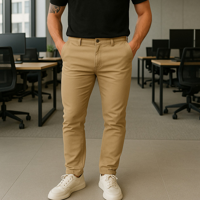 Calça Sarja Masculina Tradicional Com Lycra Bolso Faca Luxo Calça Sarja Masculina Tradicional Com Lycra Bolso Faca Luxo