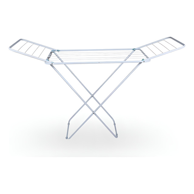 Varal De Chão Abas Slim Dobrável Retrátil Aço Reforçado Mor Branco