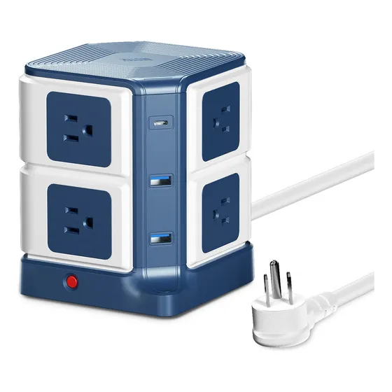 Regleta De Enchufes Con Pd20w Puerto Usb-c 8 Salidas Y Puert