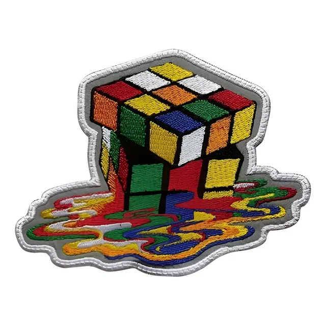 Parche Bordado Cubo Rubik Derretido, Solución Cubo Rubik