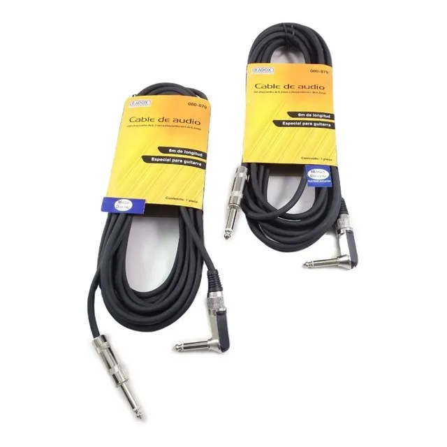 Par Cable Guitarra 6mts 6,3mm A 6,3mm Jumbo L 080-879 Radox