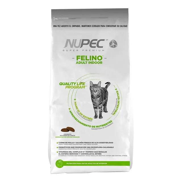 Alimento Nupec Nutrición Científica Consciente Indoor para gato adulto sabor pollo, salmon y arroz en bolsa de 3kg