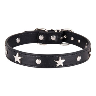Collar De Piel Sintética Para Perro Ajustable Estrellas Collar De Piel Sintética Para Perro Ajustable Estrellas