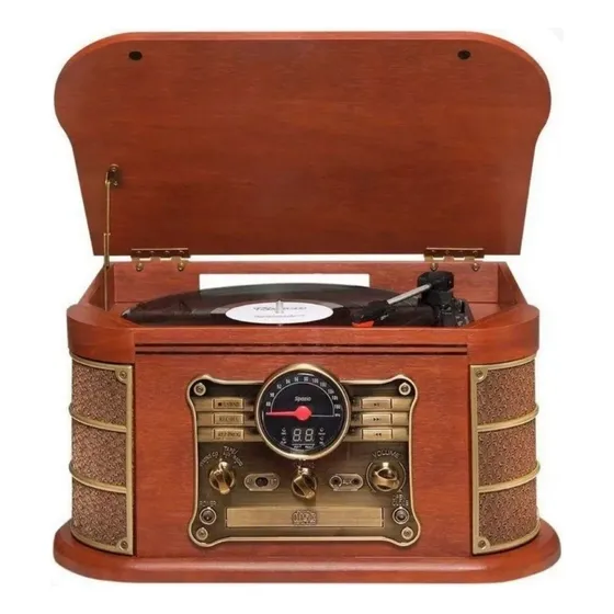 Vitrola Toca Discos Retro Vintage Vinil Bluetooth Raveo
