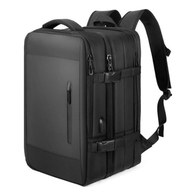 Mochila Grande Executiva Bordo Viagem Avião Notebook Premium Cor Preto Desenho Do Tecido L...