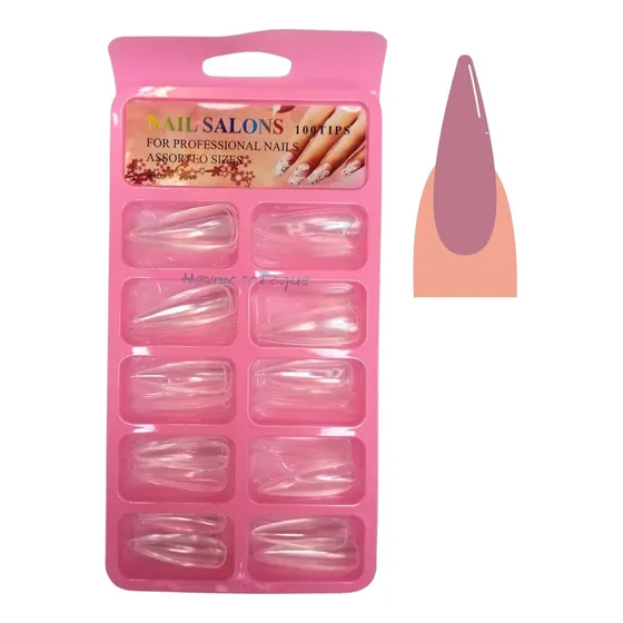 Uñas Tips Soff Gel X 100, Hermoso Toque Transparente
