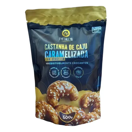 Castanha Caju Caramelizada Gergelim 500g Premium Artesanal