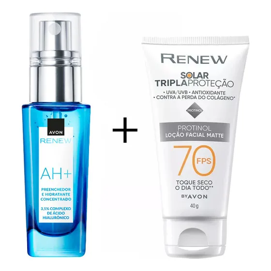 Kit Renew Protetor Solar Fps70 + Ácido Hialurônico Avon
