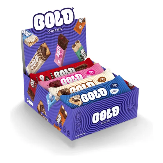 Barra De Proteína Bold Snacks Caixa Mix - Caixa Com 12 Unida Sabor Mista