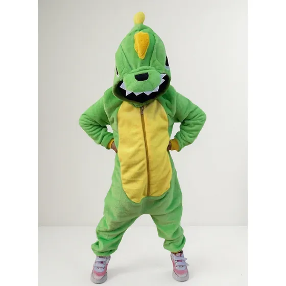 Pijama Térmico Enterizo Tela Peluche Dinosaurio Niños 