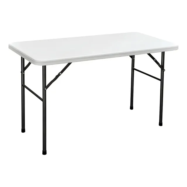 Haussman Plegable mesa de exterior de plástico color blanco