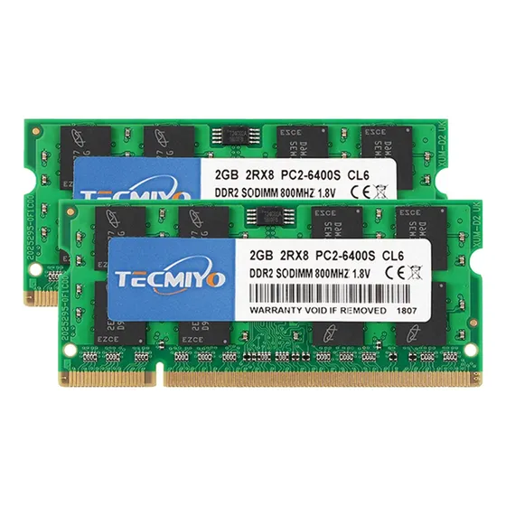 Memoria Ram Tecmiyo 4 Gb (2 X 2 Gb) Ddr2 800 Sodimm Pc2-6400