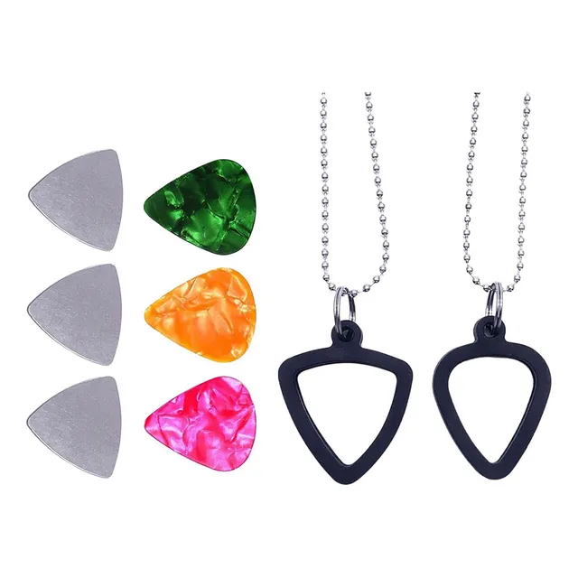 Collar Con Soporte For Púas De Guitarra Con 3 Púas De