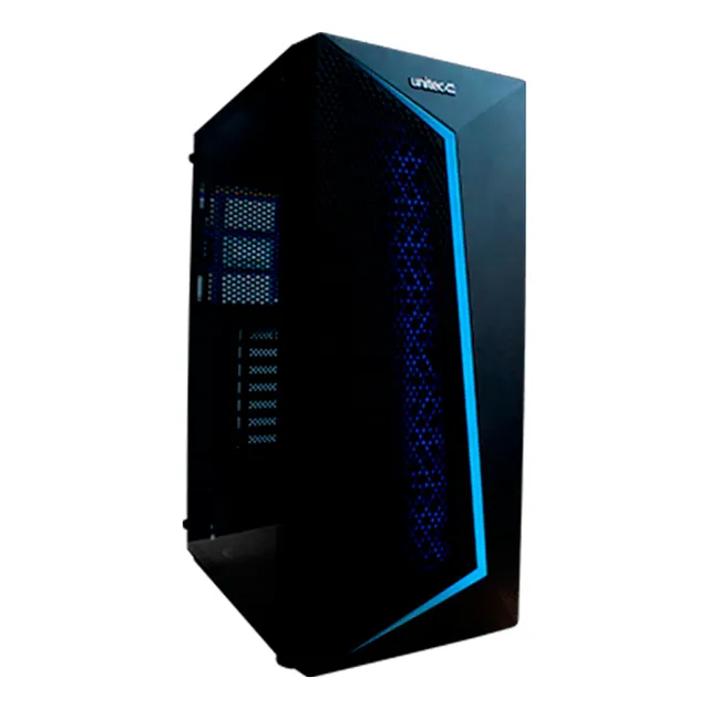 Chasis Unitec X3106b Tira Led Negro + 1 Fan Rgb
