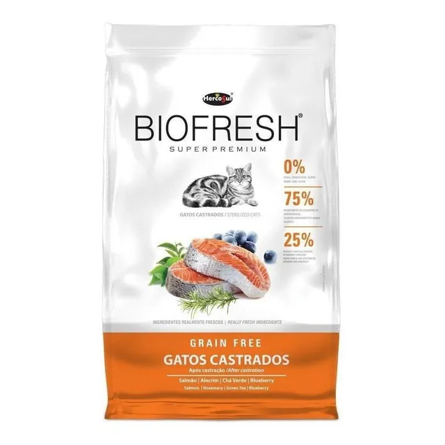 Alimento Biofresh Super Premium Castrados para gato sabor salmon, frutas y vegetales en bolsa de 400g