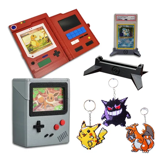 Pokemon Ultimate Box Para Cartas Tcg Deckbox Pokedex Llavero
