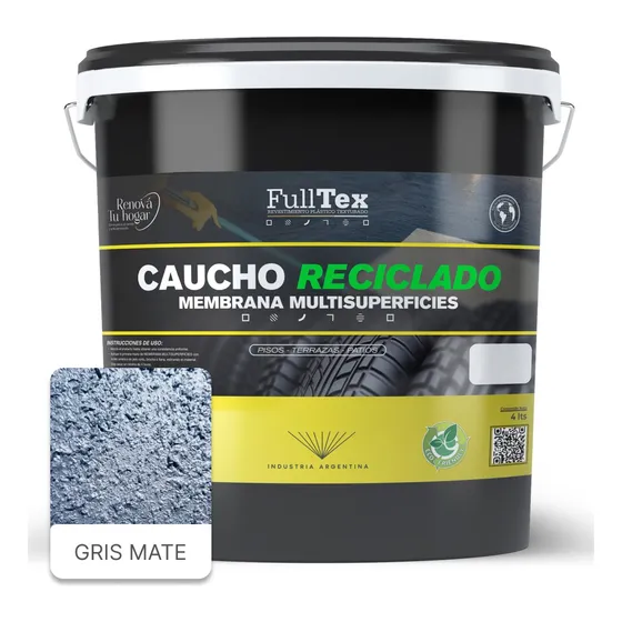 Membrana Impermeabilizante Caucho Reciclado 20 Lts Gris Mate