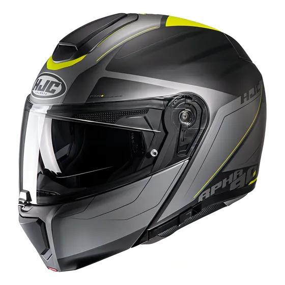 Casco Robocop Moto Hjc Rpha 90s con gafas de sol, color negro/gris/verde, casco talla 58
