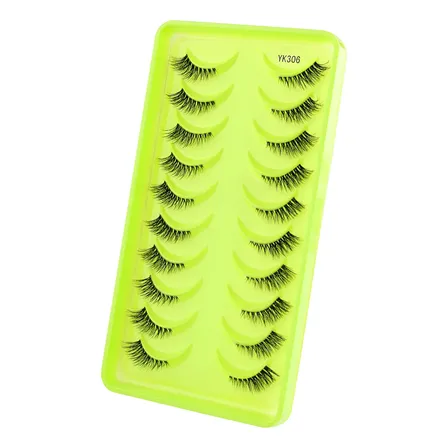 Half Lashes 10 Pares Natural Extensão Cílios Posticos Yk306 Yk306 D 9 Mm