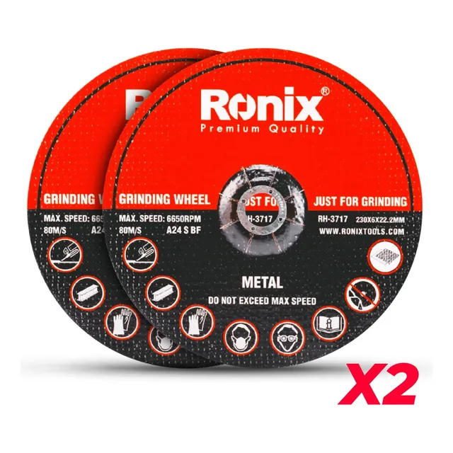 Discos De Esmerilar 9 Pulgadas / 230mm (pack) Ronix Desbaste