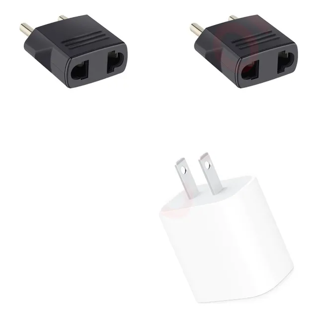 2 Clavija Convertidor Americano A Europeo Adaptador Cargador