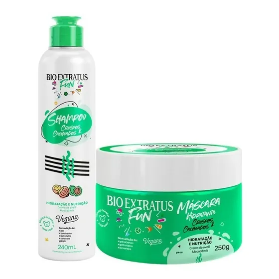 Kit Fun Cabelos Crespos E Cacheados Vegano Bio Extratus 