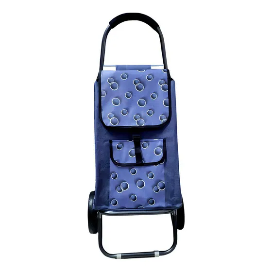Carrito De Compras De Tela 30kg (carrito De Feria) Color Azul Circulos