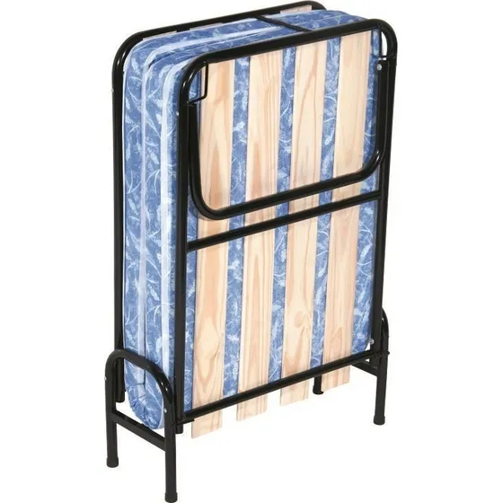 Catre Plegable Dadaa Muebles Con Colchón 1.9m 80cm Color Negro