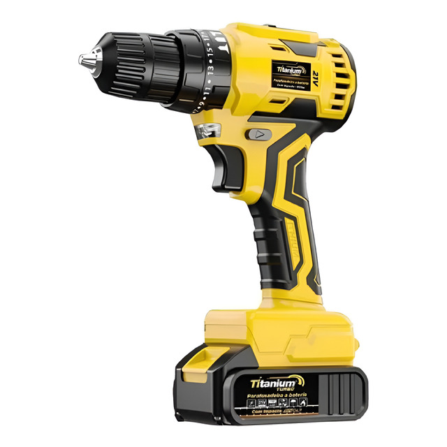 Parafusadeira Furadeira 21v C/ Impacto Brushless - 2 Bateria Cor Amarelo
